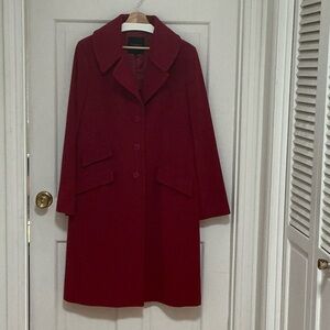 Wool Blend Women's Red Coat